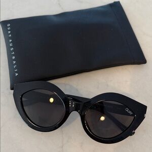 Quay Australia Midnight Black Cat-Eye Sunglasses